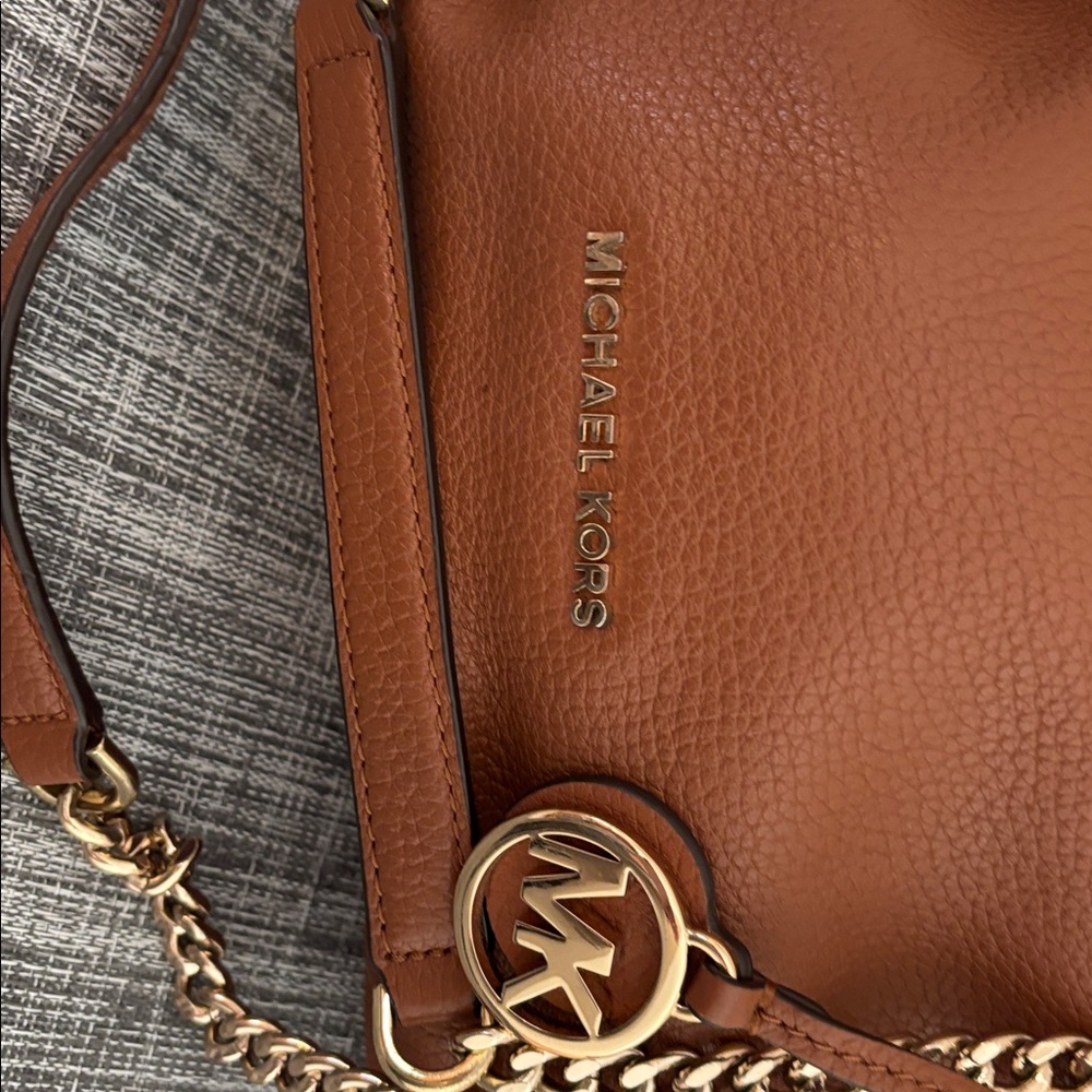 Michael Kors Tan Leather Chain Shoulder Bag